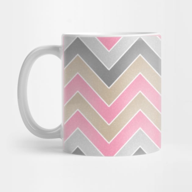 Chevron Print Herringbone Pattern Zig Zag Gold Silver Grey Pink White Elegant Classy by Shayna